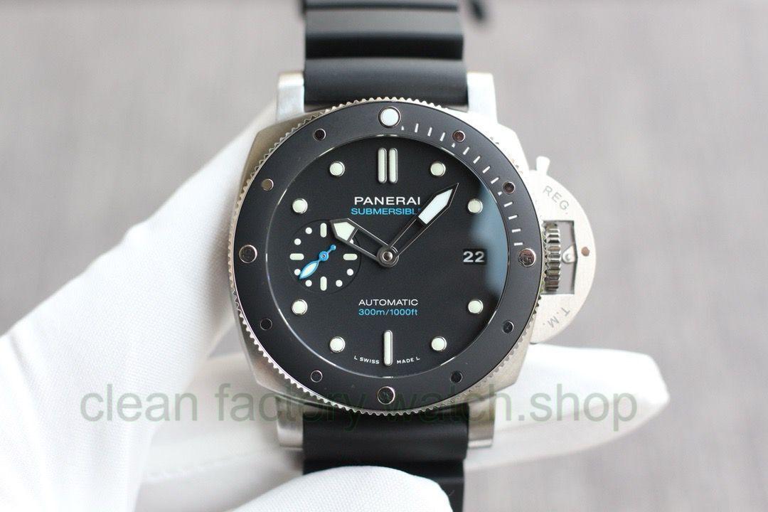 VS Factory Panerai Submersible Pam 00683 42mm Steel Black Rubber Strap Black Dial 1 05a2a599 f8b4 4ee3 a003 b917dabe2b17 1 Clean Factory Watch