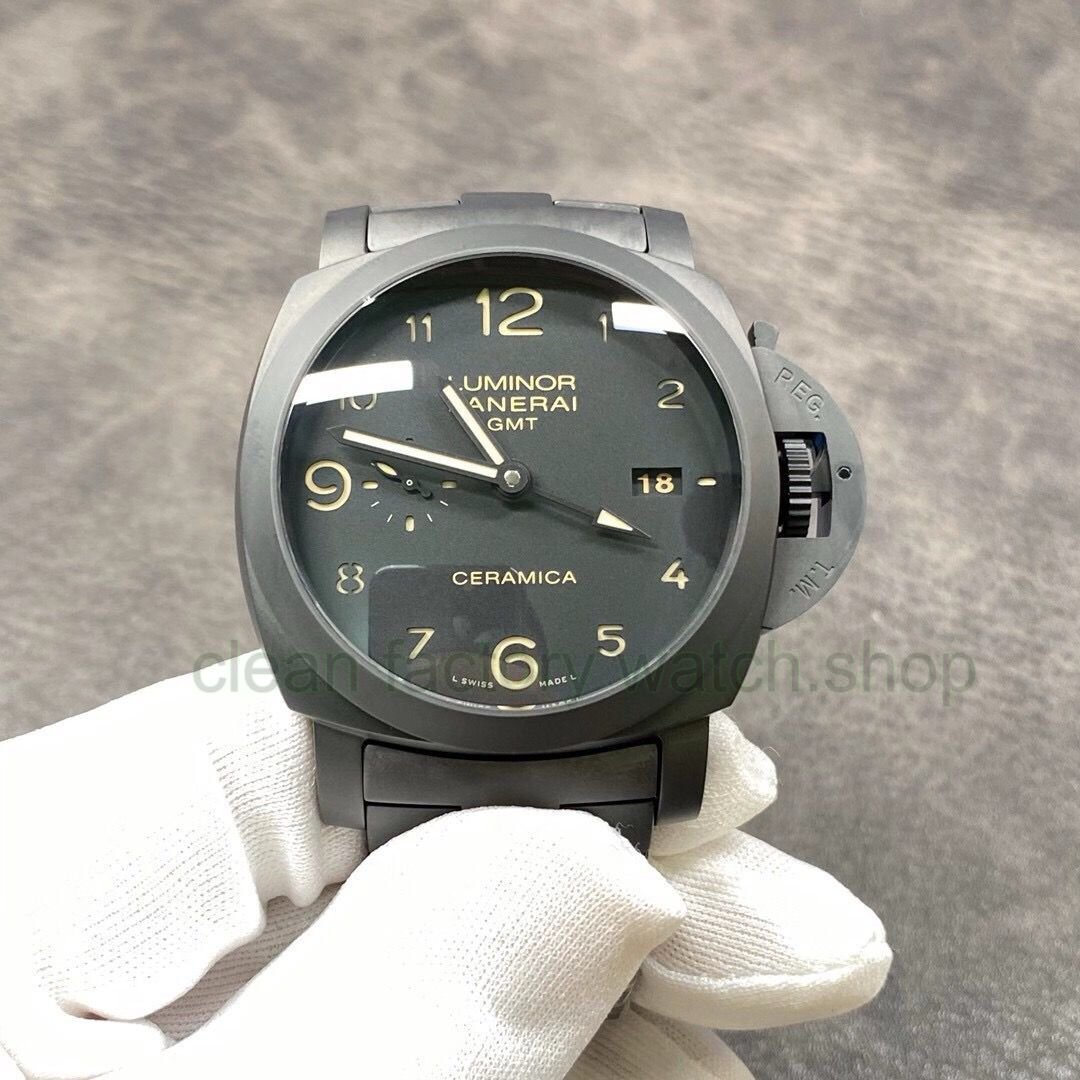 VS Factory Panerai Luminor Marina 1950 3 Days GMT PAM00438 44mm Full Black Ceramic Black Dial 1 0874d3cd 7ca8 4430 8d7a 1e5ec138178b 1 Clean Factory Watch