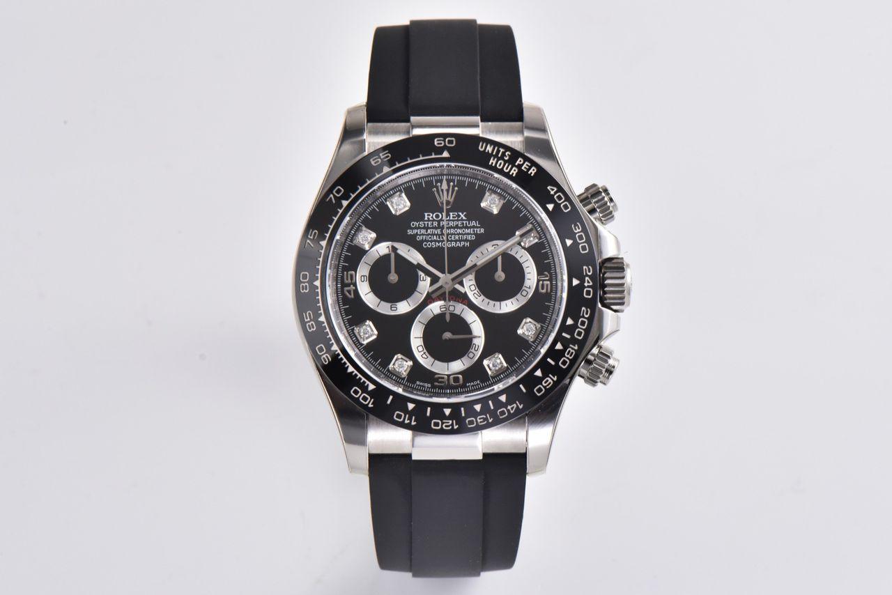 Clean Factory Rolex Daytona 116519LN 40MM White Gold Rubber Strap Diamond Mope Black Dial 1 0b73479f b7cd 49bc afaf a15f79164d09 Clean Factory Watch