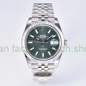 Clean Factory Rolex Datejust 126234 36MM Full 904L Olive Green Fluted Motif Dial Jubilee 18 161cb32d 6d9e 468d 83a5 78229a857d7a Clean Factory Watch
