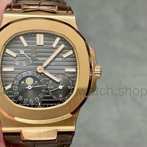 PPF Factory Patek Philippe Nautilus 40mm 5712G-001 Rose Gold Leather Brown Dial 18 2080dfc6 adc7 444b be6a 700d4f8dd95d Clean Factory Watch