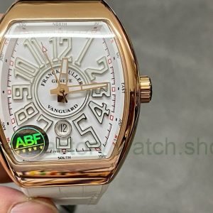 ABF Factory Franck Muller Vanguard V45 44mm Rose Gold Rubber Strap White Dial 11 2240d1d0 d230 4662 933f 013500e07105 Clean Factory Watch