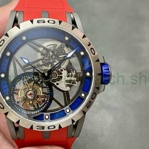 BBR Factory Roger Dubuis Excalibur Spider RDDBEX0479 Tourbillon 45mm Titanium Red Rubber Strap Blue Dial 7 2f9de467 5438 4921 acbb c3eb43d26148 Clean Factory Watch