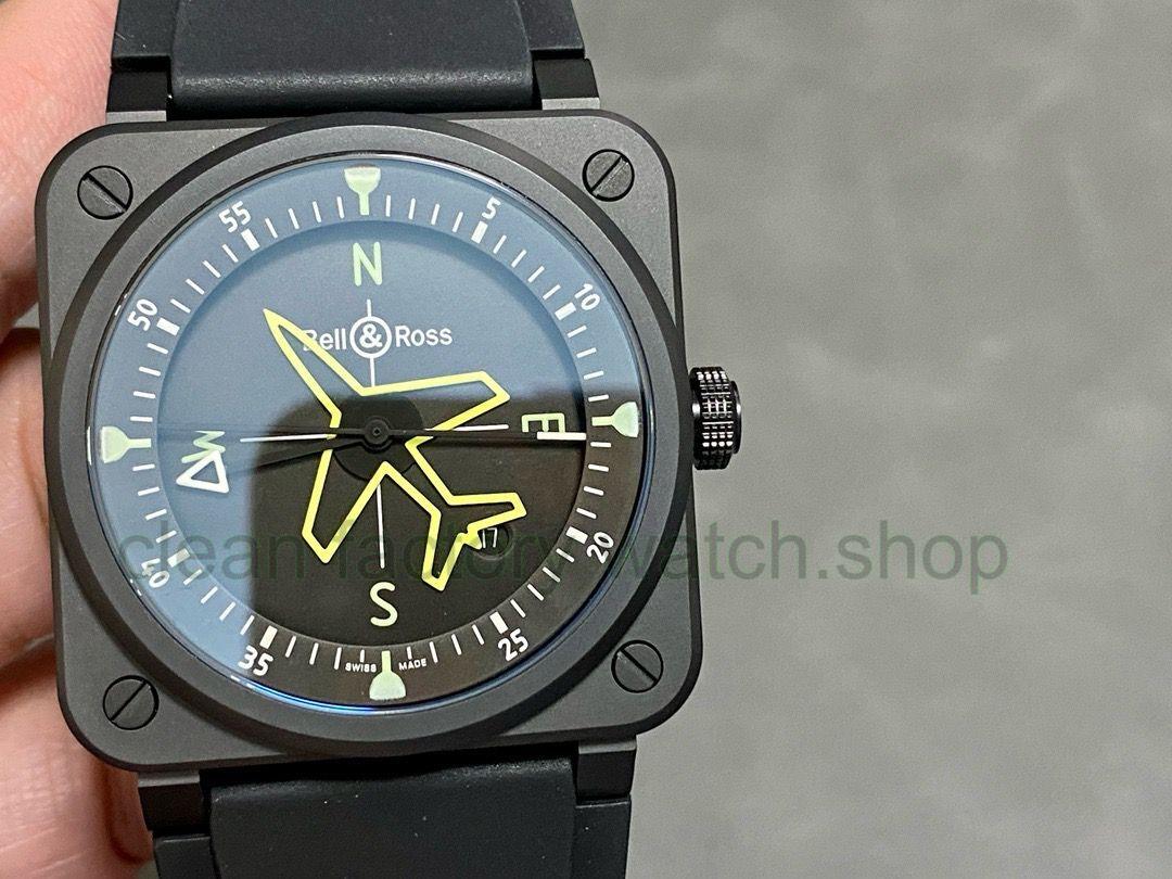 M+ Factory Bell & Ross BR 03 BR03A-CPS-CE-SRB 41mm Ceramic Rubber strap Black Dial