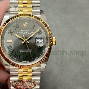Clean Factory Rolex Datejust 126233-0035 36MM Half Gold Roman Numerals Wimbledon Grey Dial Jubilee 12 3c55a3c7 5e23 4efc 972f 3458683950f6 1 Clean Factory Watch