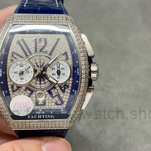 ABF Factory Franck Muller Vanguard Chronograph 44mm Diamond Titanium Rubber Strap BlueDial 9 59afa07e 77e2 4878 b130 22763867a263 Clean Factory Watch