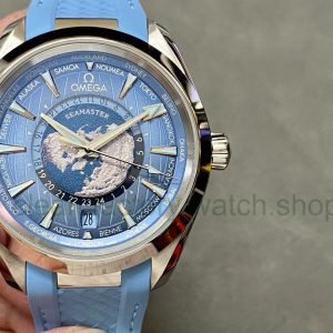 VS Factory Omega Seamaster Aqua Terra Worldtimer Master Chronometer Gmt 220.12.43.22.03.001 Steel Rubber Strap Blue Dial 5 5c2b81b2 e4f7 46bf b587 327e46321e9d Clean Factory Watch
