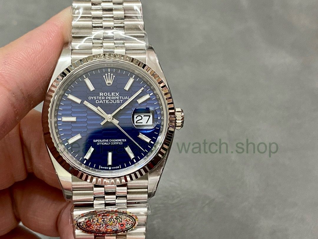 Clean Factory Rolex Datejust 126234-0057 36MM Full 904L Diamond Fluted Motif Blue Dial Jubilee 1 5cec92c1 e76a 4796 b303 e3c9458e8523 Clean Factory Watch