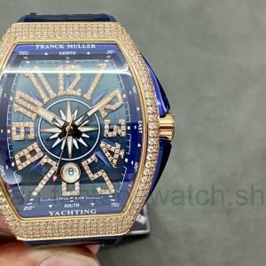 ABF Factory Franck Muller Vanguard V45 44mm Diamond&Rose Gold Rubber Strap Blue Dial 5 80a8453c 089e 4bdf 97fc 78415bf757b4 Clean Factory Watch