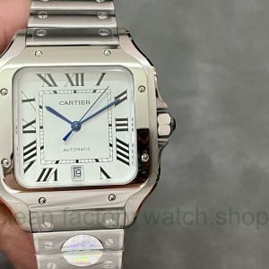 BV Factory Cartier Santos Men's WSSA0009 39.8mm Full Steel White Dial 10 8ab5fdb2 5635 4175 813d 082457c2d681 Clean Factory Watch