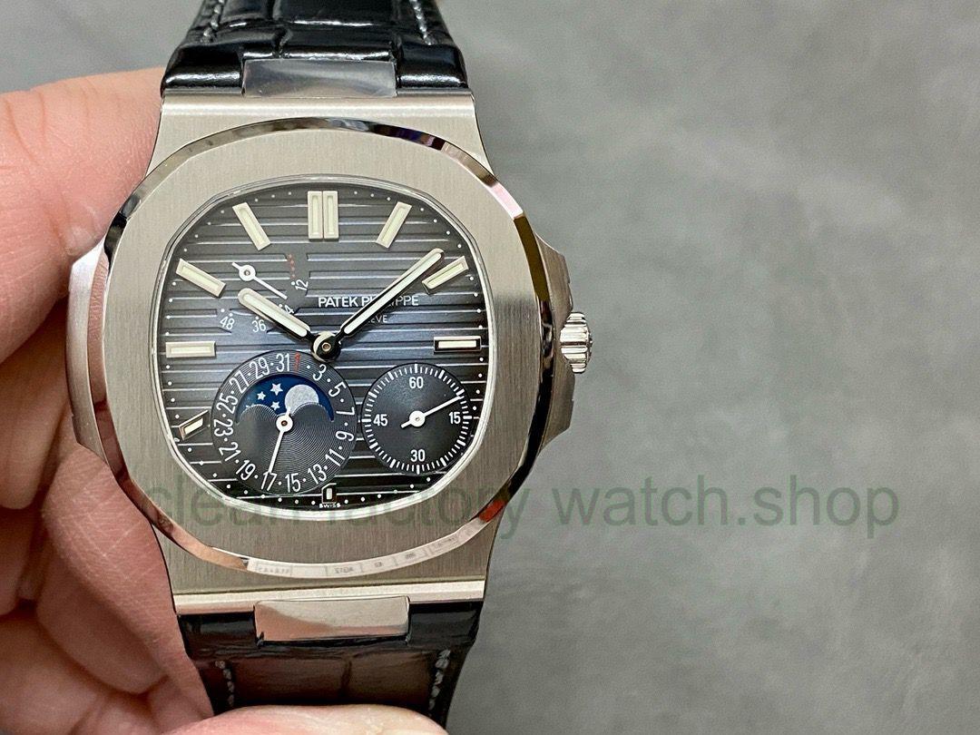 PPF Factory Patek Philippe Nautilus 40mm 5712G-001 White Gold Leather Blue Dial 1 9c100f62 bc20 41ed b52f a026202b801d Clean Factory Watch