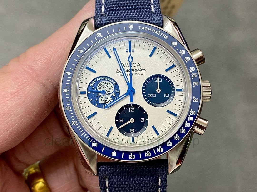 OS Factory Omega Speedmaster 'Silver Snoopy Award' 310.32.42.50.02.001 42mm Steel Canvas Strap White Dial 1 abf39294 4f23 4a32 abc9 acb9e1ce5a75 Clean Factory Watch