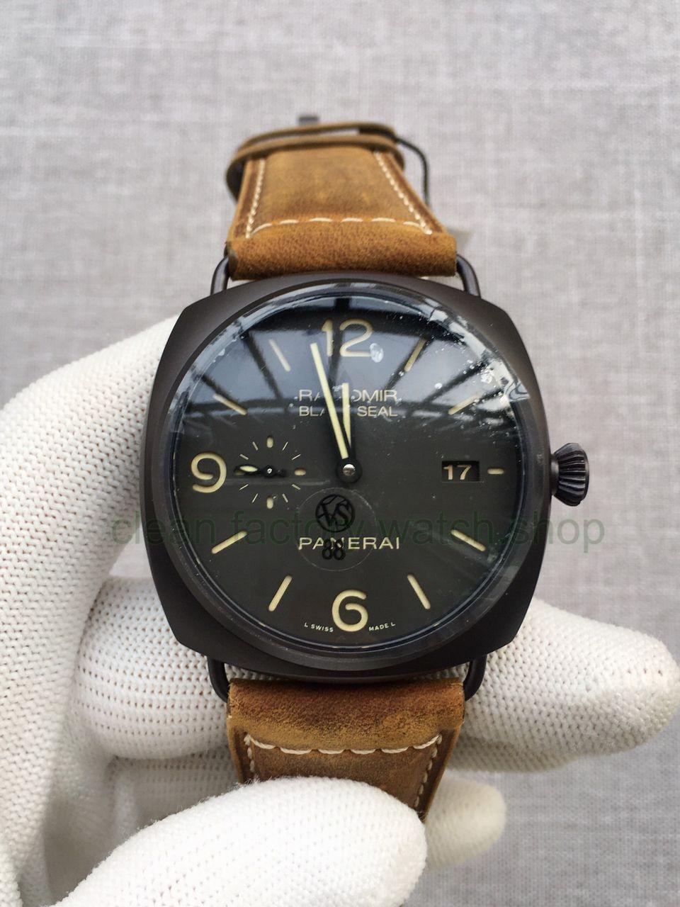 VS Factory Panerai Radiomir Black Seal 3 Days PAM 00505 45mm Black Ceramic Leather Strap Black Dial 1 ba659aa4 ac41 4f67 9c18 2b91da9d31c9 1 Clean Factory Watch