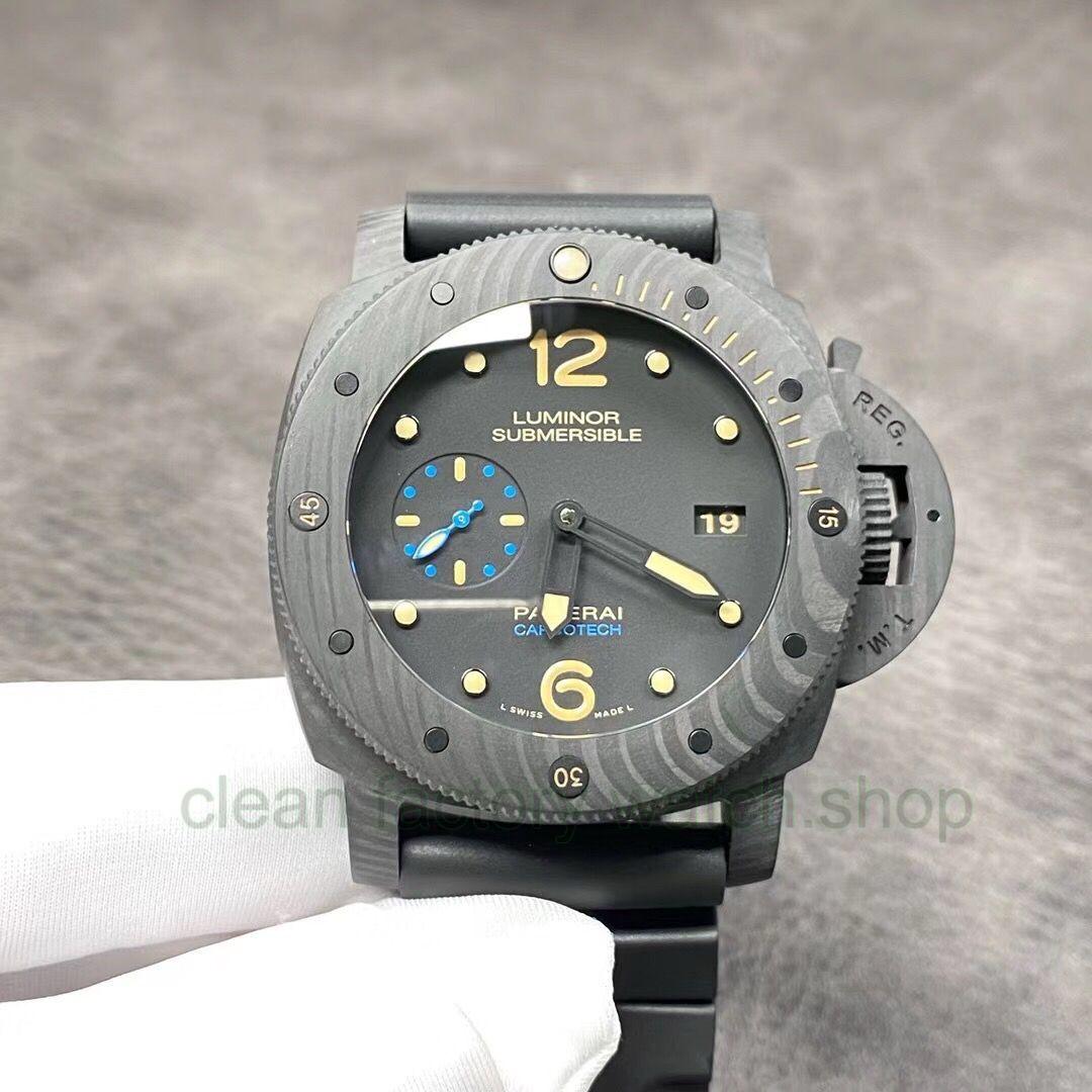 VS Factory Panerai Luminor Submersible 1950 3 Days PAM 00616 47mm Black Carbon Fiber Black Rubber Strap Black Dial 1 c493ee02 b3f0 4da1 89b5 c5e9efdeedb6 1 Clean Factory Watch