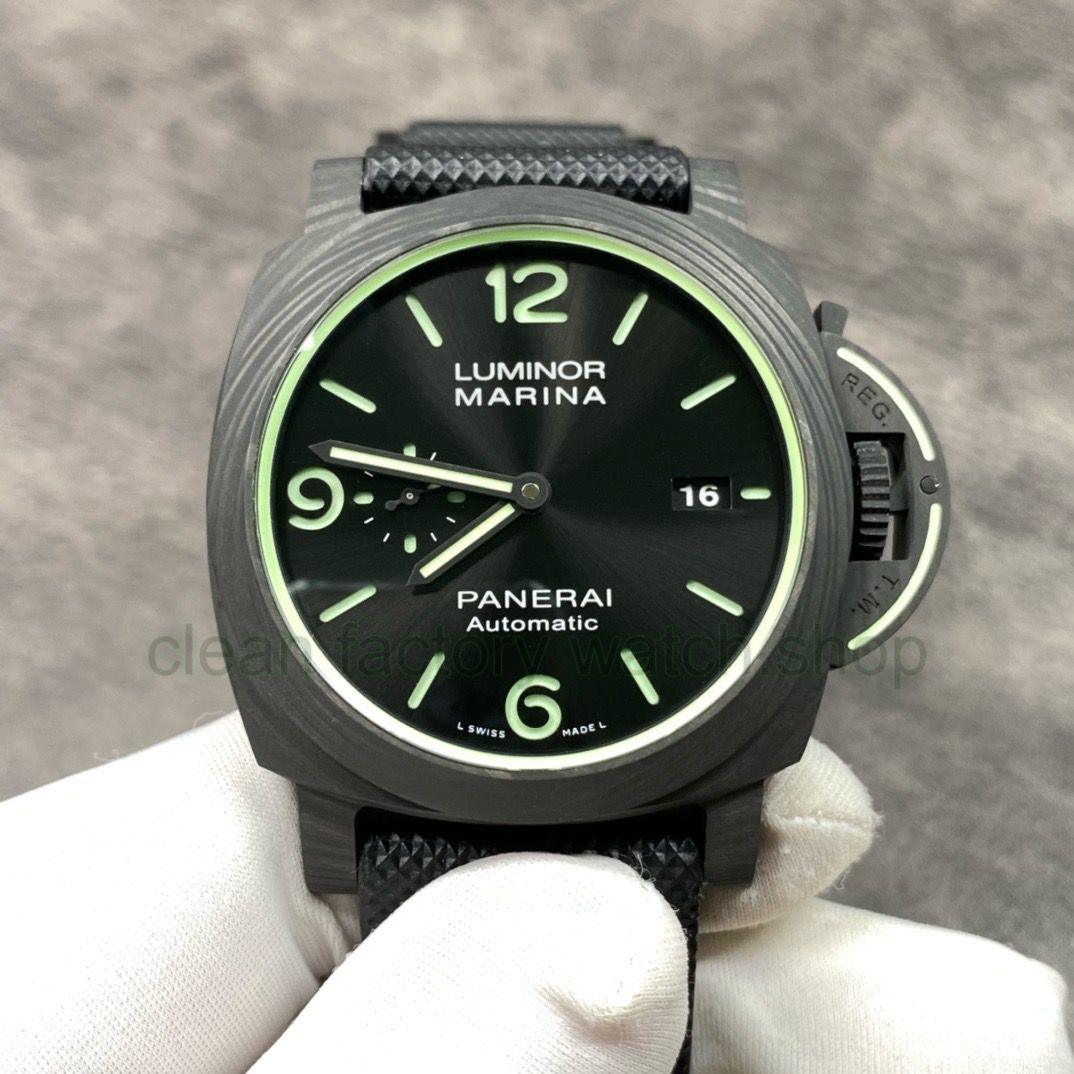 VS Factory Panerai Luminor Marina PAM 01118 44mm Black Carbon Fiber Black Canvas Black Dial 1 c55c67a4 881e 432c 864a 120844e7f7d1 1 Clean Factory Watch