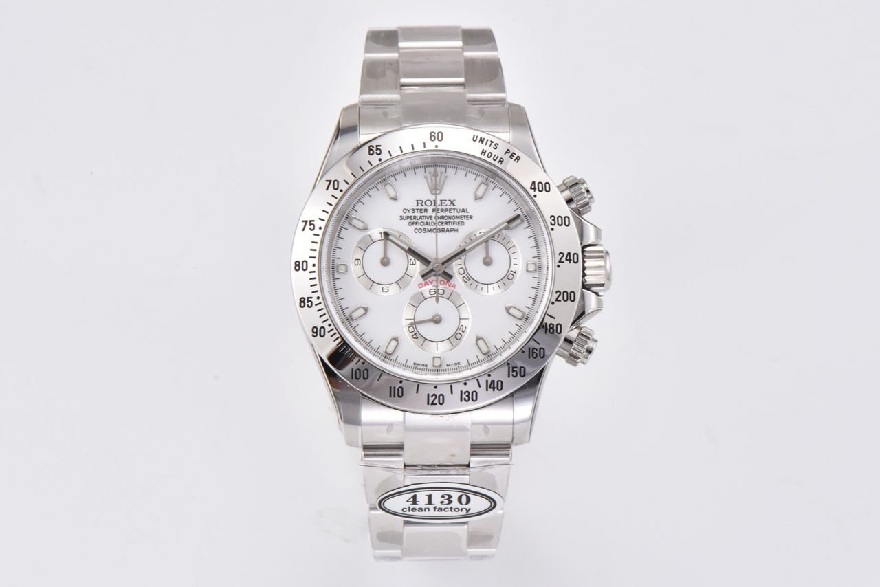Clean Factory Rolex Daytona 116520 40MM Full 904L White Dial 1 ca2f6b7d 6291 435e b397 925647f3ac2c Clean Factory Watch