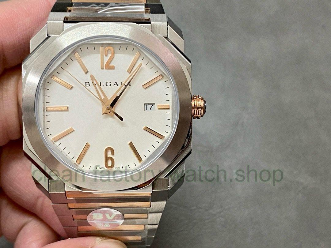 BV Factory Bvlgari Octo Finissimo 40mm Rose Gold&Steel White Dial 1 cf6d5da8 1cd4 43e8 8135 47da2e3fead6 Clean Factory Watch