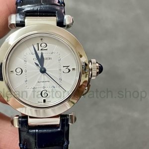 BV Factory Cartier Pasha WSPA0012 35mm Steel Leather Strap White Dial 7 cf883085 384b 404d 8d12 1544b9dae7e8 Clean Factory Watch