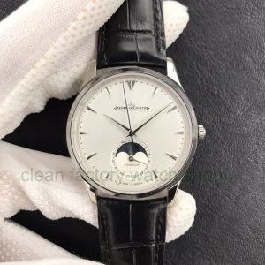 ZF Factory Jaeger-LeCoultre Master Ultra Thin Moon Q1258420 39mm Steel Leather Strap Silver Dial 7 d893bc06 2514 4020 826b ee318ef6b319 Clean Factory Watch