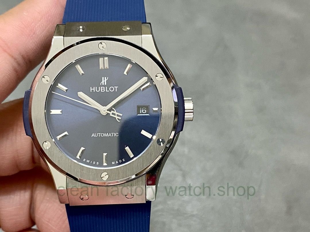 HB Factory Hublot Classic Fusion Blue 542.NX.7170.RX 42mm Titanium Rubber Strap Blue Dial 1 eeaaea05 6647 40c8 be38 f028711ea474 Clean Factory Watch
