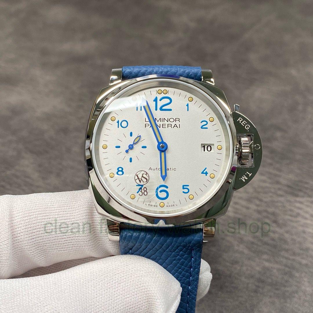 VS Factory Panerai Luminor Due Pam 00906 42mm Steel Leather Strap White Dial 1 f1255a8c 168e 4aea 843a 61a7ac5730a1 1 Clean Factory Watch
