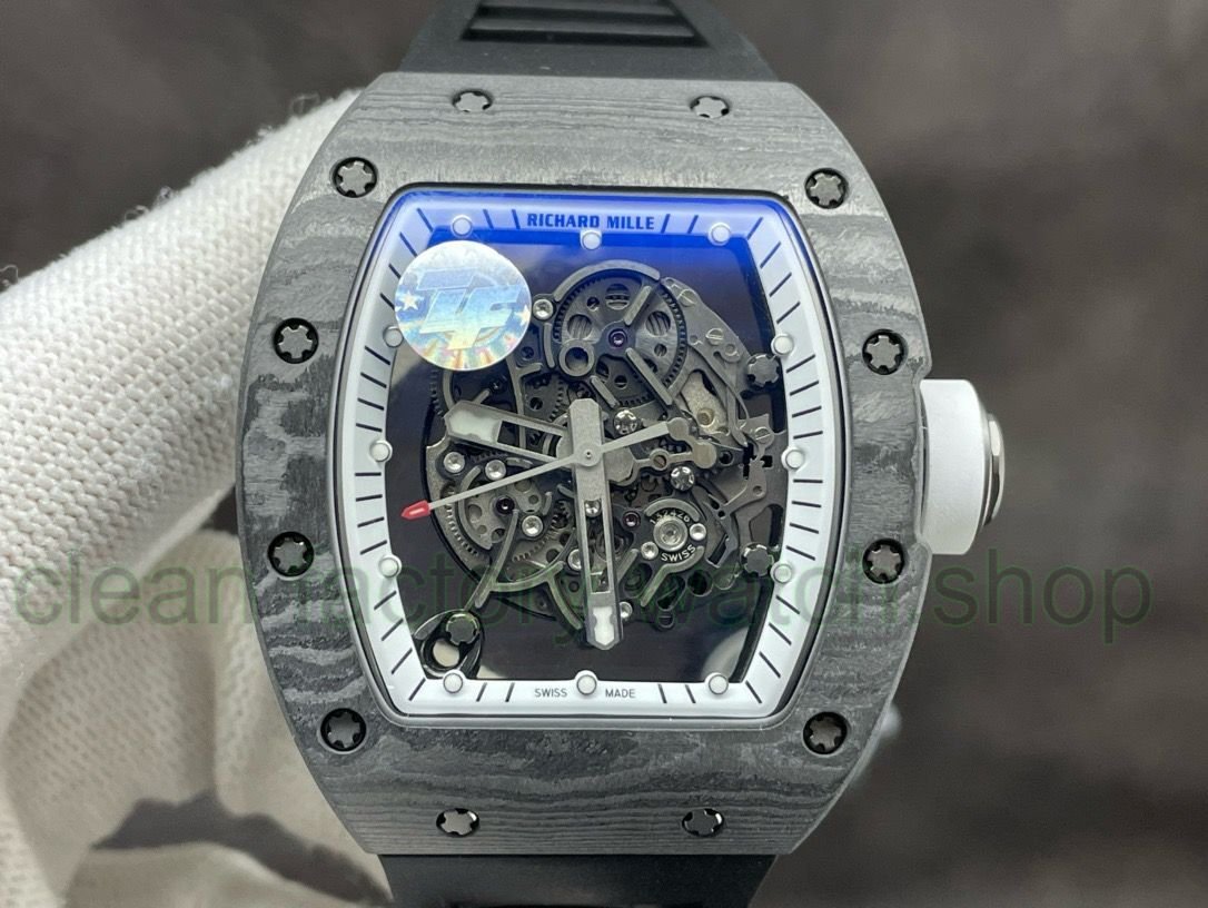 ZF Factory Richard Mille RM 055 42.7mm Titanium Black Rubber Strap Skeletonized White Dial 1 014be2b5 54cd 4751 a144 29a2ea425dbe Clean Factory Watch