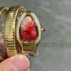 BV Factory Bvlgari Quartz Serpenti 103070 35mm Full Gold Roman Numerals Red (solid) Dial 7 054e4d51 14e0 46df a196 98a883ee1c7f Clean Factory Watch