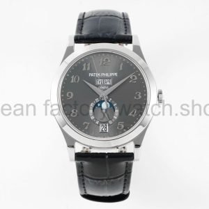 PPF Factory Patek Philippe Annual Calendar 5396G-014 38mm White Gold Leather Strap Grey Dial