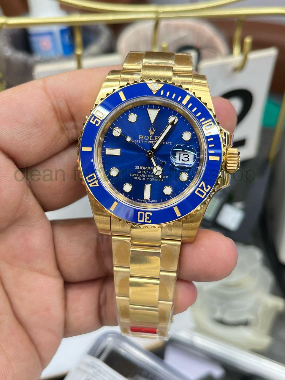 VS Factory Rolex Submariner Date 116618LB 40mm Full Yellow Gold Blue Dial 1 0ba76253 cd45 4d41 b365 9864a5d7e164 1 Clean Factory Watch