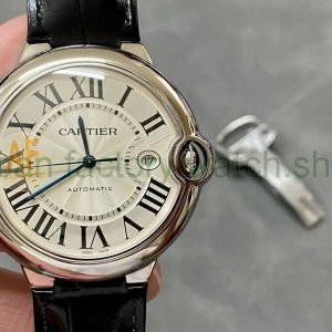 AF Factory Cartier Ballon Bleu W69016Z4 42mm Steel Leather Strap Roman Numerals Silver Dial 5 0f0470ca fad3 4842 9c25 39e705b8f681 Clean Factory Watch
