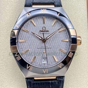 SBF Factory Omega Constellation Co-Axial Master Chronometer 131 23 41 21 06 001 41mm Rose Gold&Steel Leather Strap Silver Dial