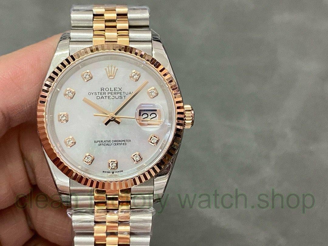 EW Factory Rolex Datejust 36 126231-0021 36mm Rose Gold/Steel Mother-of-Pearl Diamond Dial 1 14743981 2512 48c4 ac66 9409094ccf55 Clean Factory Watch
