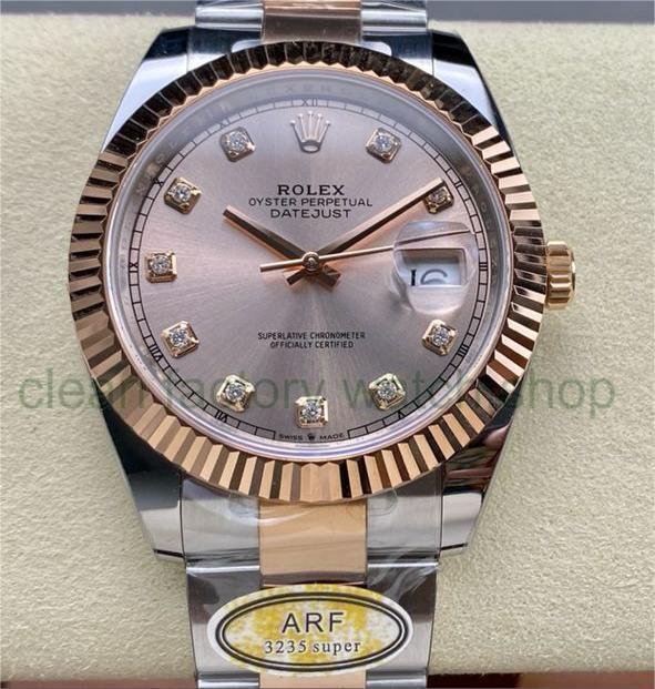 ARF Factory Rolex Datejust 41 126331-0007 41mm Half Rose Gold Diamond Pink Dial 1 180b0fe4 1eb9 43ca 96eb 36943ea77b5a Clean Factory Watch