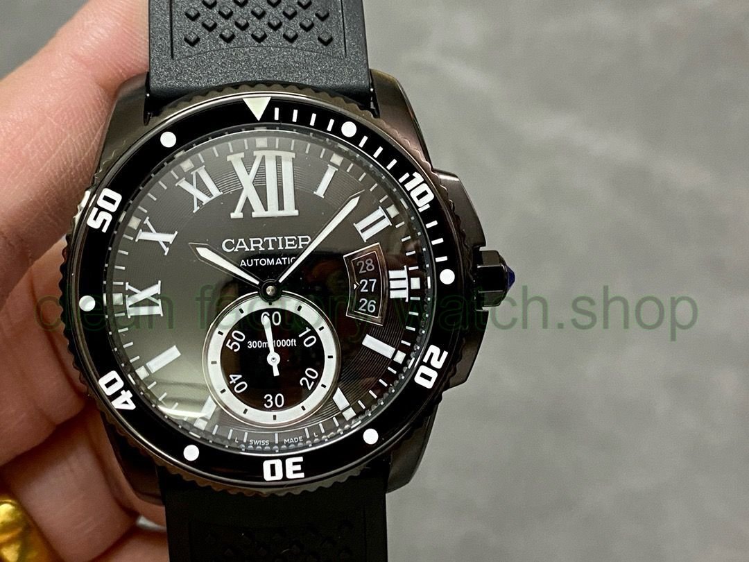 F5 Factory Cartier Calibre de Cartier Diver WSCA0006 42mm Steel Rubber Strap Roman Numerals Black Dial 1 187b4073 4f54 40f5 9a46 78e295a30fbf Clean Factory Watch