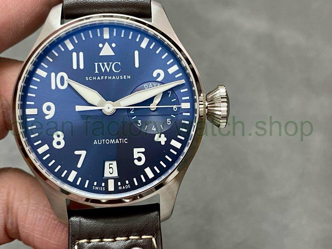ZF Factory IWC Big Pilot IW501002 46mm Steel Leather Strap Blue Arabic Number Dial 1 1995e2b9 f40f 4bee 9361 adcdf1381428 Clean Factory Watch