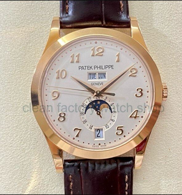 PPF Factory Patek Philippe Annual Calendar 5396R-012 38mm Rose Gold Leather Strap Arabic Numerals Silver Dial 1 1babe998 f19f 41f5 9c6b 05ecec7c8e21 Clean Factory Watch