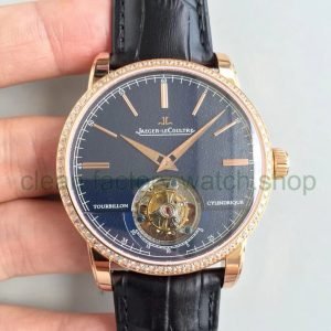 JL Factory Jaeger-LeCoultre TourbiIIon Master Grande Tradition Q5082420 42mm Rose Gold Leather Strap Blue Dial