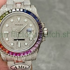 AMG Factory Rolex Submariner Date 116610 40mm Rainbow Diamond Bezel Full 904L&Diamond, Diamond Dial 14 1fbe4df2 5d8c 4a43 af86 8d555d972e25 Clean Factory Watch