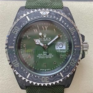 DIW Factory Rolex Sea-Dweller 126600 43mm Limited Edition 40mm Carbon Fiber Canvas Strap Middle Eastern Digital Green Dial