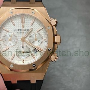 BF Factory Audemars Piguet Royal Oak Chronograph 26320OR.OO.1220OR.02 41mm Rose Gold Rubber Strap White Dial 2 24ec4b14 bf92 4b59 b7e1 8f8b8571a9c4 Clean Factory Watch