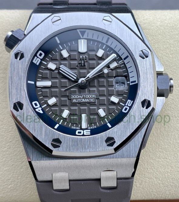 ZF Factory Audemars Piguet Royal Oak Offshore Diver 15720ST.OO.A009CA.01 42mm Steel Rubber Strap Grey Dial 1 26589bfc 9505 4876 aa4f 75077cbb908d Clean Factory Watch