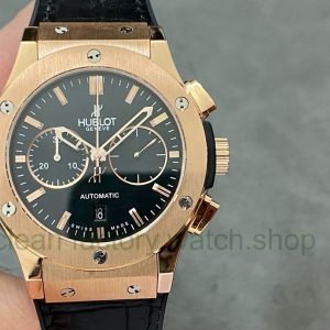 HB Factory Hublot Classic Fusion Chronograph 521.OX.1181.LR Rose gold Leather Strap Black Dial 24 278c72c7 2ad4 4a17 b6f9 8bc039409363 Clean Factory Watch