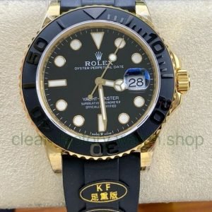 KF Factory Rolex Yacht-Master 42 226658 42mm Gold Rubber Strap Black Dial 20 28758d63 208e 484e b639 1b7d91e1eba1 Clean Factory Watch