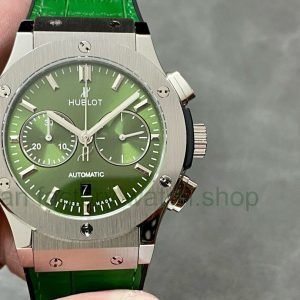 HB Factory Hublot Classic Fusion Chronograph 521.NX.8970.LR 45mm Titanium Leather Strap Green Dial 22 29bd6ae6 a8e9 4045 9ac6 720048aacefb Clean Factory Watch