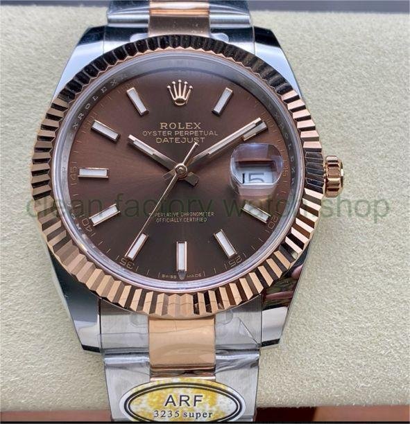 ARF Factory Rolex Datejust 41 126331-0001 41mm Half Rose Gold Brown Dial 1 2ae95e44 4b84 4a71 be76 228e8a98d0ed Clean Factory Watch