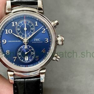 APS Factory IWC Da Vinci Chronograph IW393402 42mm Steel Leather Strap Arabic Numerals Blue Dial 2 2bdba58b 3cef 4707 ab81 6a695ea1a8b8 Clean Factory Watch