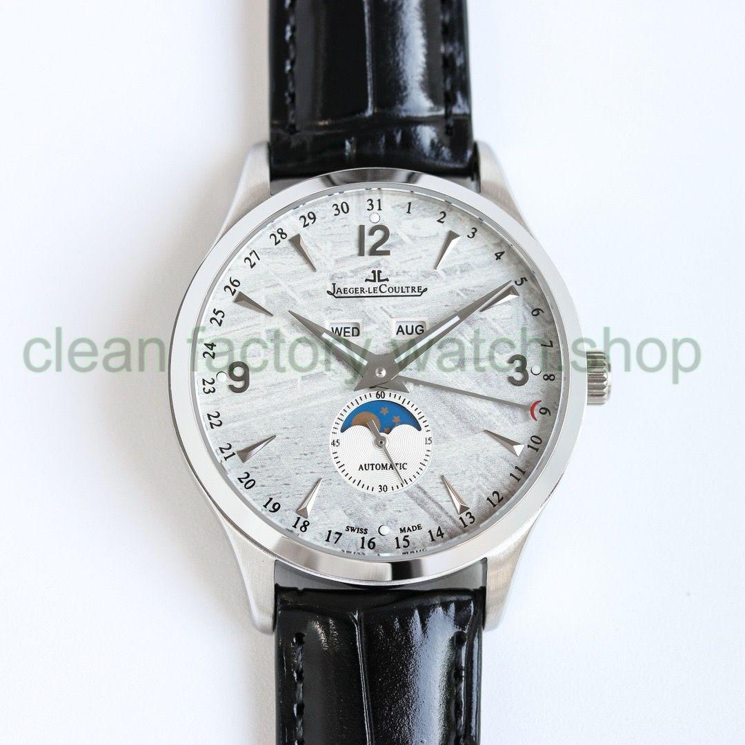 JL Factory Jaeger-LeCoultre Master Calendar Q1558421 39mm Steel Leather Strap Arabic Numerals Grey Dial 1 30c37270 5f5f 42c8 bab7 08534f6742f6 Clean Factory Watch