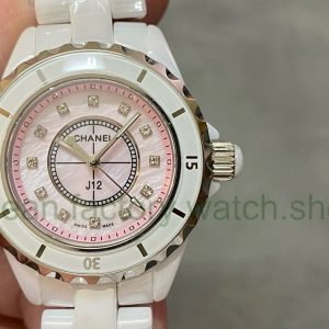 TW Factory Chanel Quartz J12 H5513 33mm Full White Ceramic Diamond Pink Dial 5 32530cb5 7e9b 46b2 b2cb b194097ff70b Clean Factory Watch