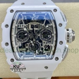 KU Factory Richard Mille RM 011-03 44.5mm Titanium White Rubber Strap Arabic Numerals Skeletonized Dial 4 33d0d3c2 de1e 4425 8ccc 16d07211136e Clean Factory Watch