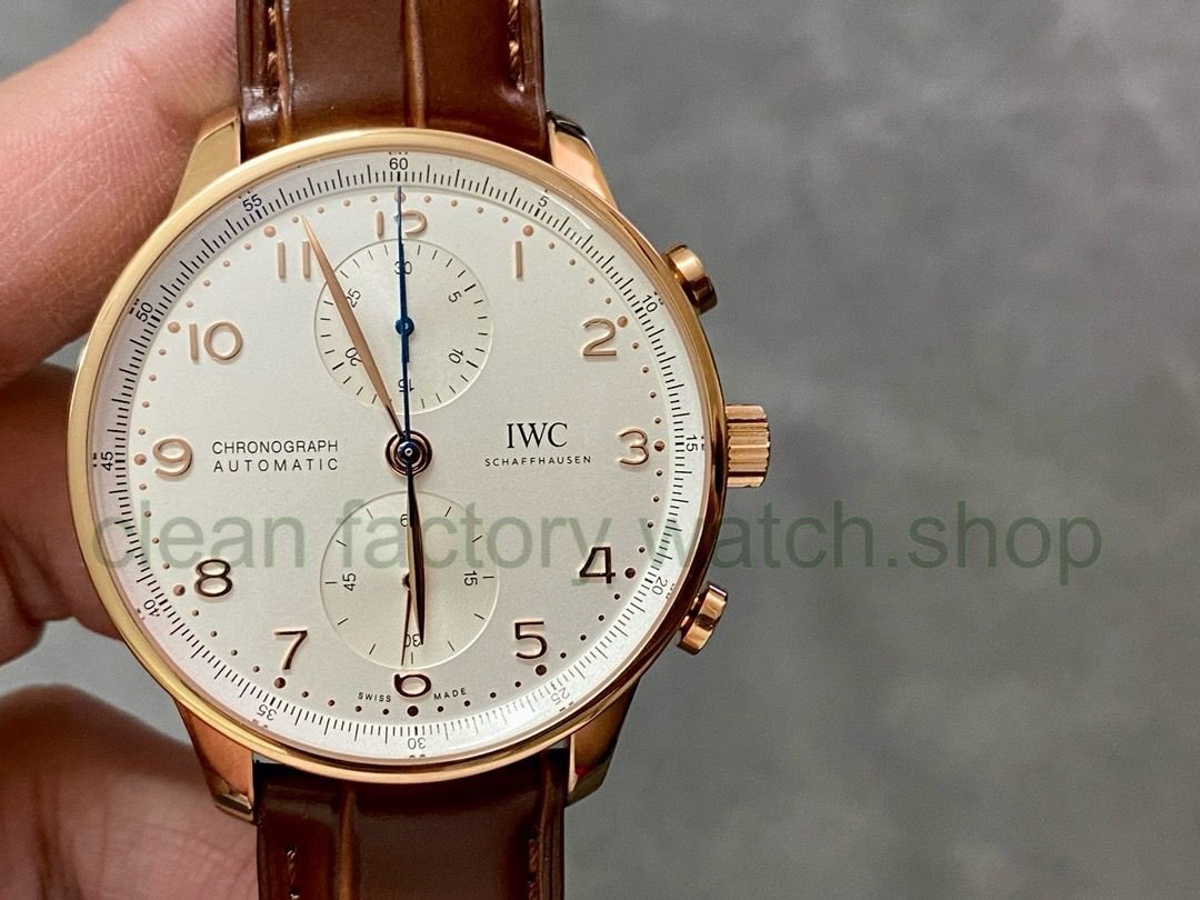 AZ Factory IWC Portuguese Chronograph IW371402 41mm Rose Gold Leather Strap White Arabic Numerals Dial 1 3a7c8afd d516 4dae 842c 1be9a6299f2d Clean Factory Watch